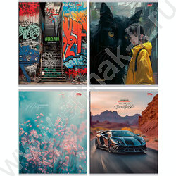 Тетрадь  96л клетка "Микс" | Фото 1