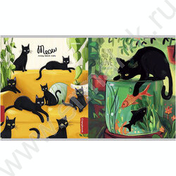 Тетрадь  96л клетка "Жизнь чёрных котиков" /перевертыши ассорти | Фото 2
