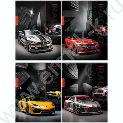 Тетрадь  96л клетка "Разные автомобили-1" /перевертыши ассорти | Фото 1