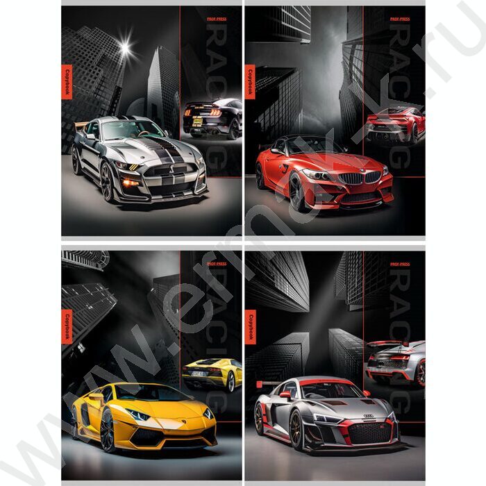 Тетрадь  96л клетка "Разные автомобили-1" /перевертыши ассорти | Фото 1