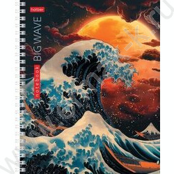 Тетрадь  48л клетка/спираль "Большая волна" 4вида | Фото 2