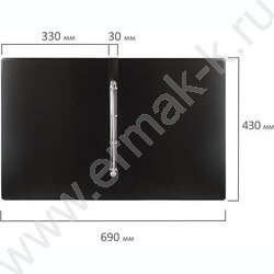 Папка 4 кольца А3 черная вертик. "Стандарт" | Фото 8