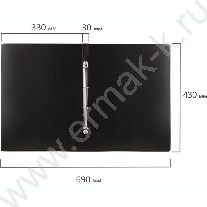 Папка 4 кольца А3 черная вертик. "Стандарт" | Фото 8