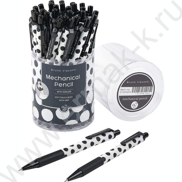 Карандаш механический 0,7мм с ластиком Black&White.Polka Dots | Фото 3