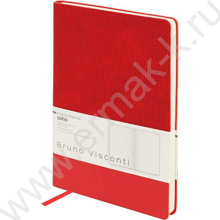 Ежедневник н/дат А5 136л Soho красный /ляссе/блок линейка | Фото 9