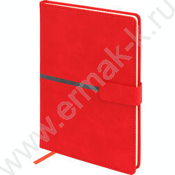 Ежедневник н/дат А5 136л Lyon красный /ляссе/блок линейка | Фото 1
