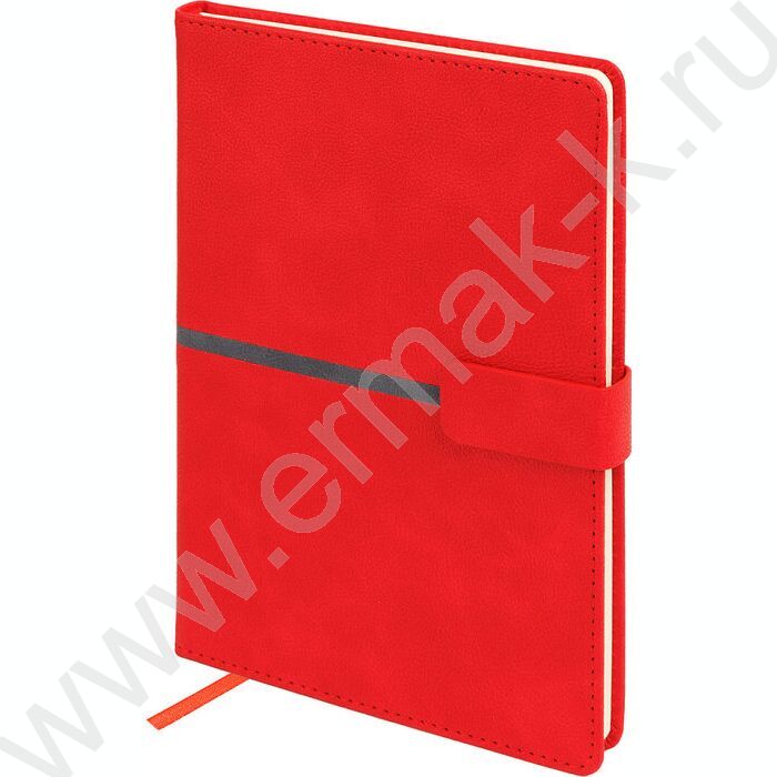 Ежедневник н/дат А5 136л Lyon красный /ляссе/блок линейка | Фото 1