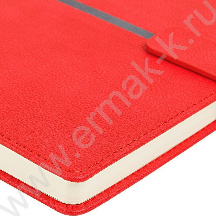 Ежедневник н/дат А5 136л Lyon красный /ляссе/блок линейка | Фото 3