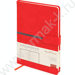 Ежедневник н/дат А5 136л Lyon красный /ляссе/блок линейка | Фото 6