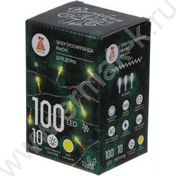 Эл./гирлянда LED 100 ламп Вьюн, 10м,желтый,пост свечн,ПВХ,проз 220 | Фото 7
