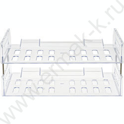Лоток горизонтальный сетчатый "Сити" прозрачный /широкая загрузка /уп.2шт на мет.стержнях | Фото 3