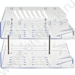 Лоток горизонтальный сетчатый "Сити" прозрачный /широкая загрузка /уп.2шт на мет.стержнях | Фото 4