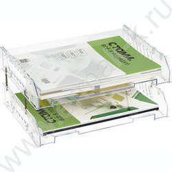 Лоток горизонтальный сетчатый "Сити" прозрачный /широкая загрузка /уп.2шт на мет.стержнях | Фото 8