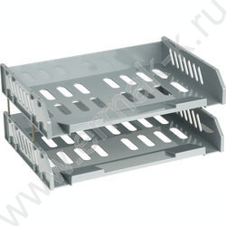 Лоток горизонтальный сетчатый "Сити" серый /широкая загрузка /уп.2шт на мет.стержнях | Фото 1