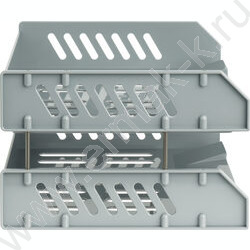 Лоток горизонтальный сетчатый "Сити" серый /широкая загрузка /уп.2шт на мет.стержнях | Фото 2