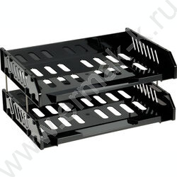 Лоток горизонтальный сетчатый "Сити" черный /широкая загрузка /уп.2шт на мет.стержнях | Фото 1