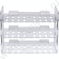 Лоток горизонтальный сетчатый "Сити" прозрачный /широкая загрузка /уп.3шт на мет.стержнях | Фото 4