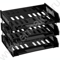 Лоток горизонтальный сетчатый "Сити" черный /широкая загрузка /уп.3шт на мет.стержнях | Фото 1