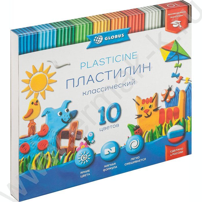 Пластилин  10цв 200г "КЛАССИЧЕСКИЙ" +стек | Фото 1
