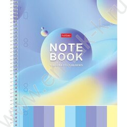 Тетрадь 120л клетка/спираль /4 цв. разделителя, перфорация на отрыв/тв.обл.Soft-touch "Сфера" | Фото 1