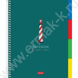 Тетрадь 120л клетка/спираль /4 цв. разделителя, перфорация на отрыв/тв.обл.Soft-touch "Маяк" | Фото 1