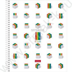 Тетрадь 120л клетка/спираль /4 цв. разделителя, перфорация на отрыв/тв.обл.Soft-touch "Four Devi | Фото 1