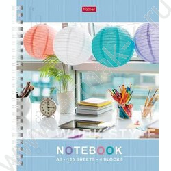 Тетрадь 120л клетка/спираль /3 цв. разделителя, перфорация на отрыв/тв.обл.Soft-touch "Мое вдохн | Фото 1