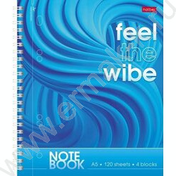 Тетрадь 120л клетка/спираль /3 цв. разделителя, перфорация на отрыв/тв.обл.Soft-touch "Feel the  | Фото 1