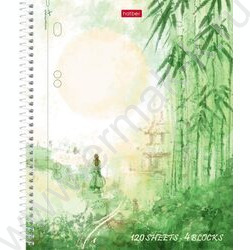 Тетрадь 120л клетка/спираль /3 цв. разделителя, перфорация на отрыв/тв.обл.Soft-touch "Тишина По | Фото 1