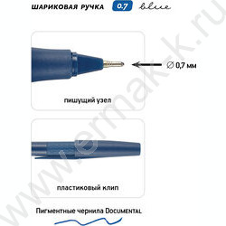 Ручка шар одноразовая 0,7мм GripWrite Navy синяя | Фото 3