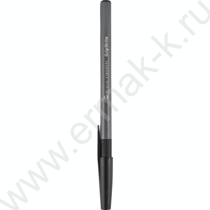 Ручка шар одноразовая 0,7мм GripWrite Grey черная | Фото 1