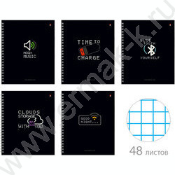 Тетрадь  48л клетка/спираль "Life interface" ассорти | Фото 1