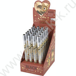 Ручка гелевая черная 0,5мм  UniWrite Котики счастья | Фото 6