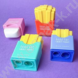 Точилка 2отв. пластик/с контейнером+ластик/ Good Mood.Картошка ассорти | Фото 9