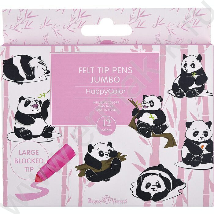 Фломастеры  12цв Jumbo (антивандальные) Happycolor | Фото 1