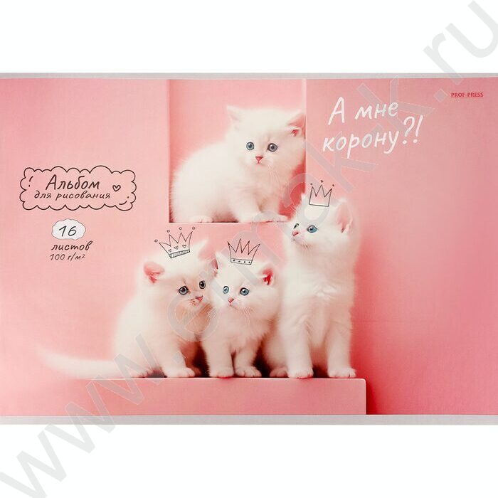 Альбом д/зарисовок 16л "Коронованные котики" | Фото 1