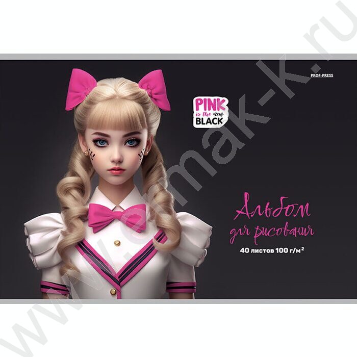 Альбом д/рисования 40л "Pink&Black" ассорти | Фото 2