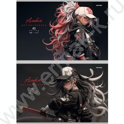 Альбом д/рисования 40л "Аниме девушка в кепке" ассорти | Фото 1