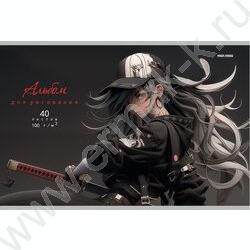 Альбом д/рисования 40л "Аниме девушка в кепке" ассорти | Фото 3