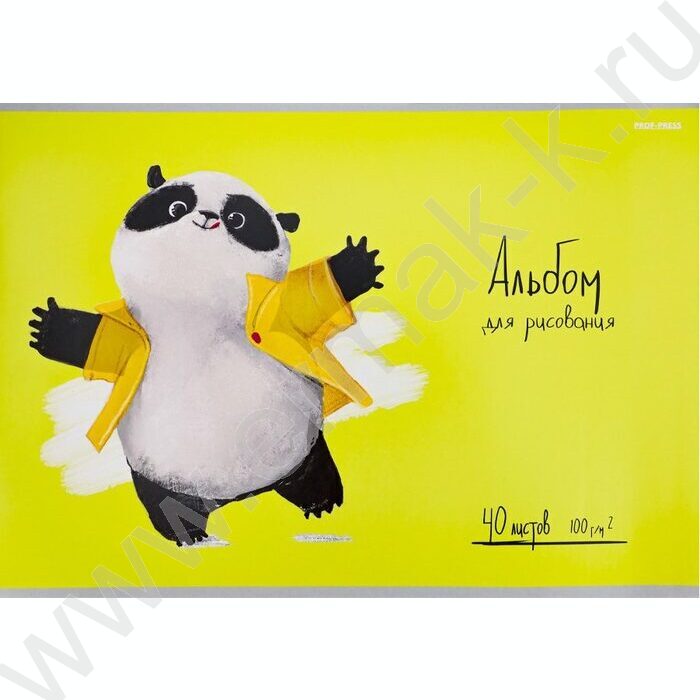Альбом д/рисования 40л "Панда в рубашке" | Фото 1