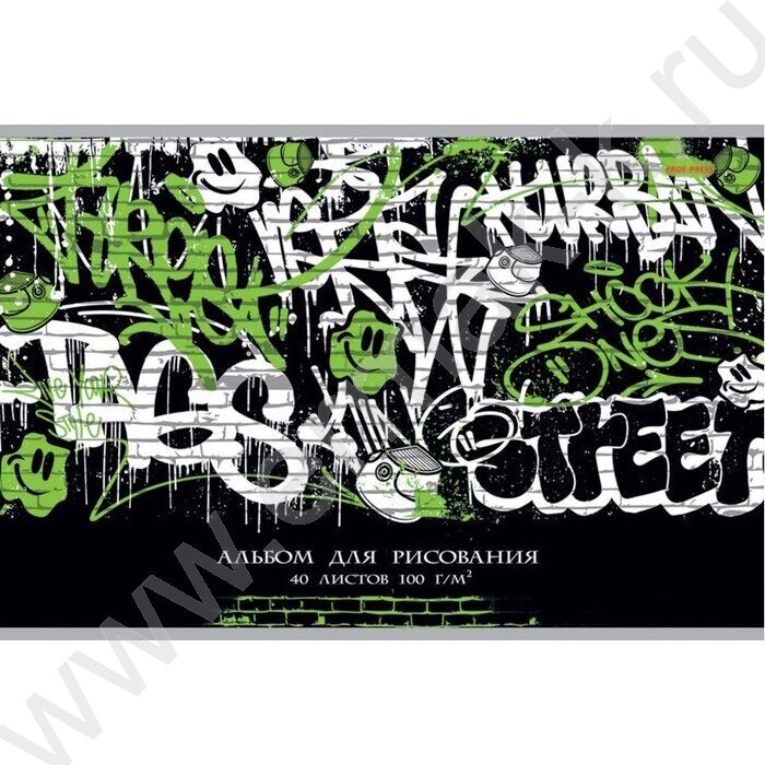 Альбом д/рисования 40л "Цветные яркие граффити" ассорти | Фото 2