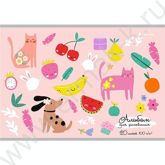 Альбом д/рисования 20л "Милые картинки на розовом" лен | Фото 1