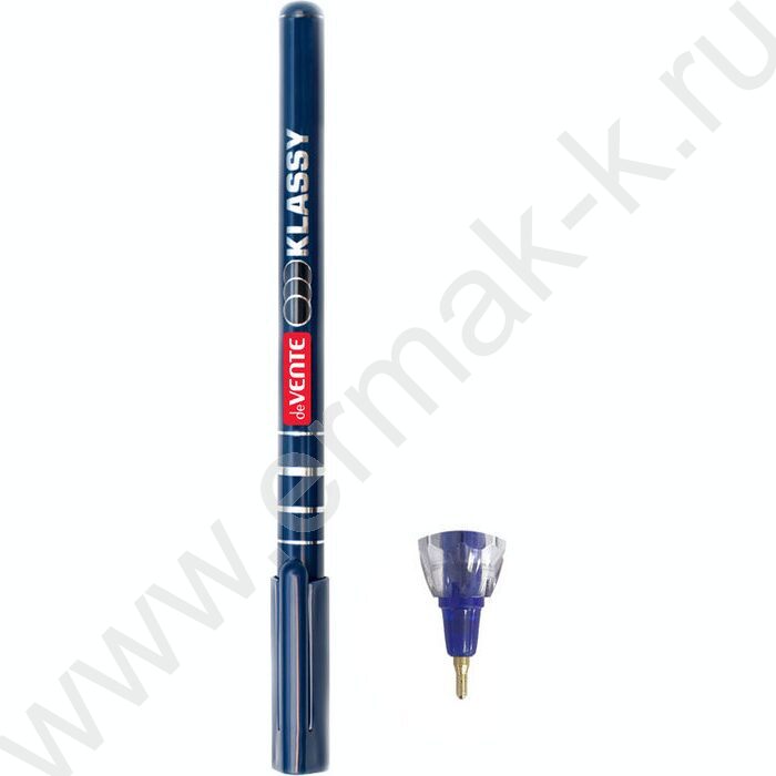 Ручка шар Klassy синяя 0,7мм /игла, полупрозрачный корпус с цветным дизайном, одноразовая | Фото 1