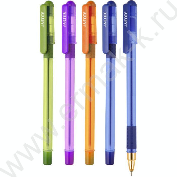 Ручка шар Mr. Gold синяя 0,5мм /игла, полупрозрачный тонир. корпус, резин. держатель | Фото 1