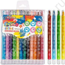 Мелки восковые 12цв Cosmo с поворотным механизмом /пласт. блистере на липучке | Фото 1
