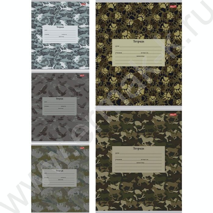 Тетрадь  12л линейка косая дополнительная "Микс милитари" 5видов | Фото 1