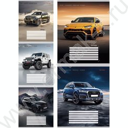 Тетрадь  12л клетка "Разные машины-1" 5видов | Фото 1