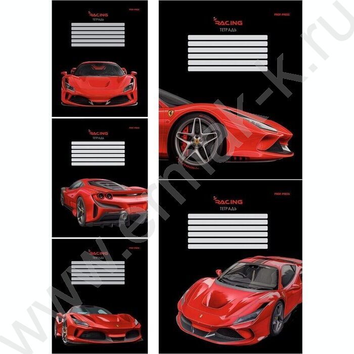 Тетрадь  12л клетка "Шикарная машина" 5видов | Фото 1