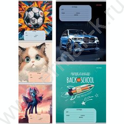 Тетрадь  12л линейка косая дополнительная "Микс" 5видов | Фото 1