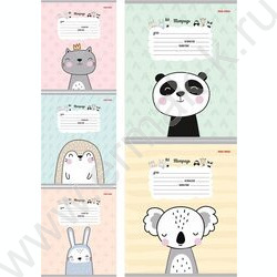 Тетрадь  12л линейка косая дополнительная "Рисунок животного" 5видов | Фото 1